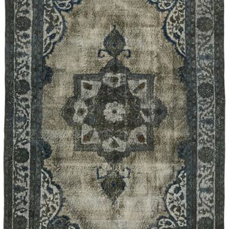 Tapis gris vintage anatolien noué à la main années 1980, 212 x 314 cm