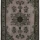 Hand-knotted carved anatolian 1970s 173 cm x 244 cm black carpet