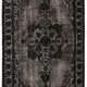 Handmade hi-low pile oriental 1980s 153 cm x 261 cm black rug