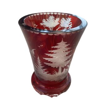Vase verre de bohème