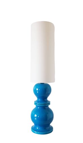 Lampe en céramique bleu 1960