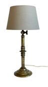Solid brass lamp and vintage fabric