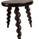 Tabouret tripode bois tourné