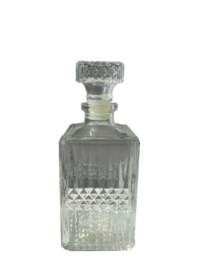 Vintage glass whiskey decanter H:22cm
