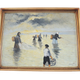 Oil on wood framed and signed henri merlet : les pêcheuses normandes