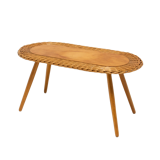 Mid century rattan stool by Jan Kalous for ÚLUV, 1960´s, Czechoslovakia