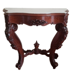 Console bois sculpté et marbre