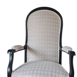 Black and beige & gold voltaire armchair