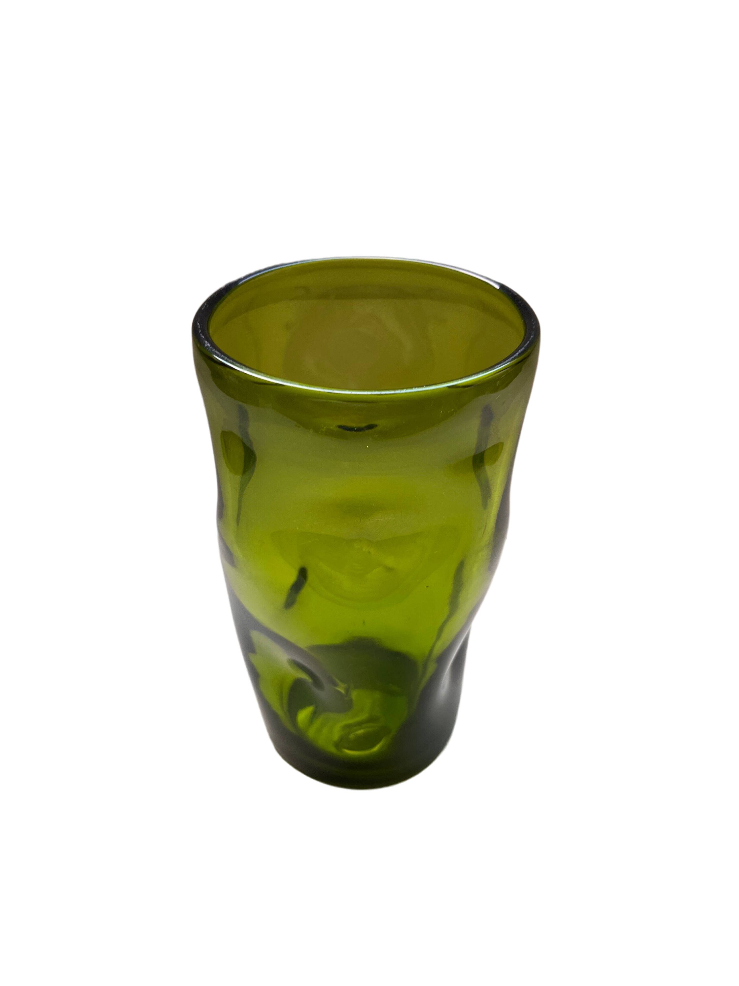Grand Pot Sabot En Verre Vert Anisé – Déco Vintage – Dimensions L 27 X H 16 Cm