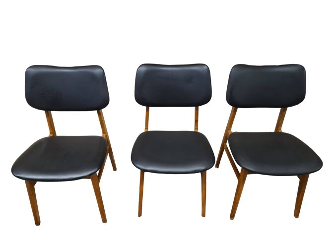 Set de 3 chaises danoises 1960