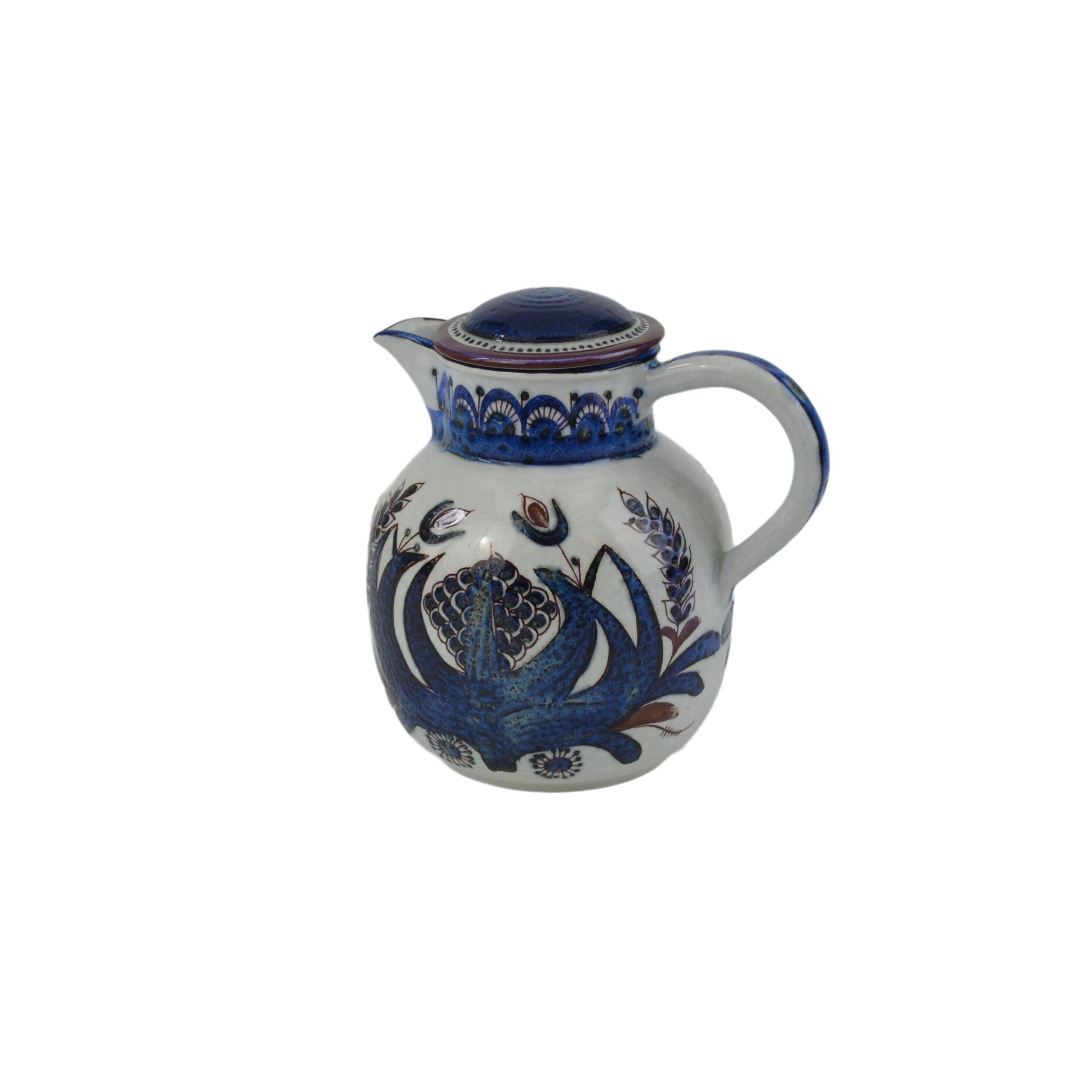 Pitcher with Earthenware lid Tenera series by Berte Jessen for Aluminia