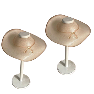 Pair of mid-century Italian Murano glass table lamps