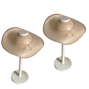 Paire de lampes de table italiennes en verre de Murano du milieu du siècle