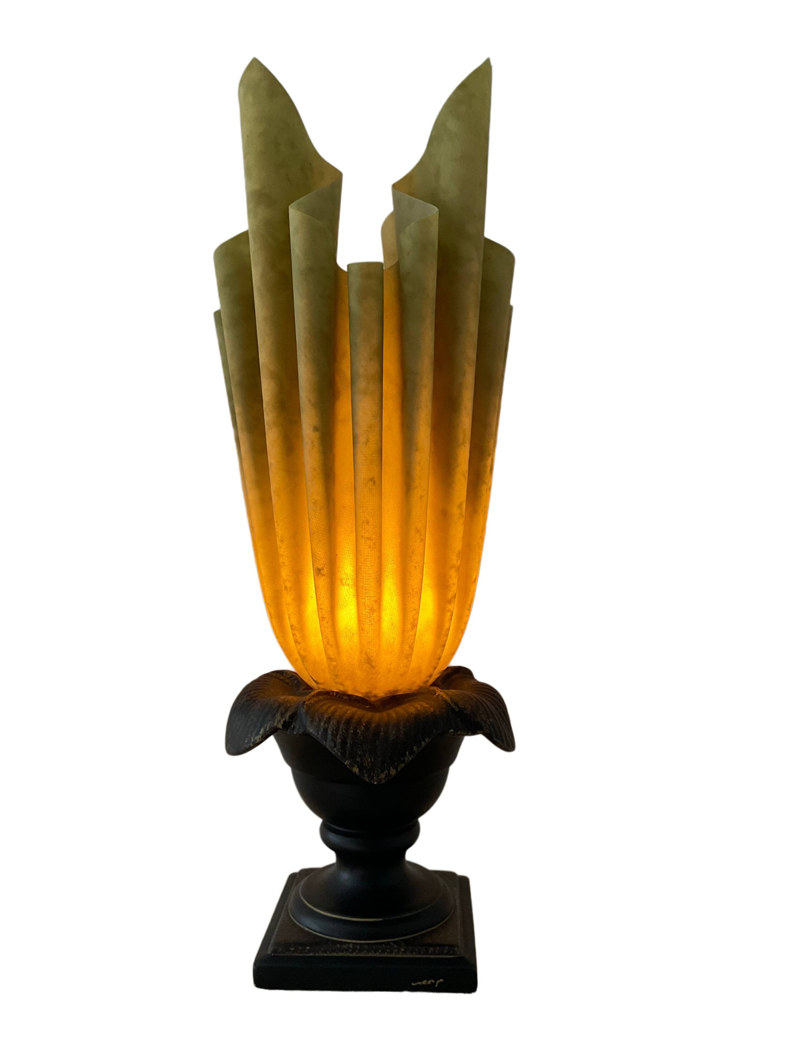 Georgia Jacob gold leaf lamp from the 70s and 80s signed
