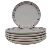 6 assiettes plates basque en grès décor amatxi