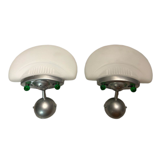 Paire d'appliques italiennes en verre de Murano