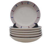 6 assiettes creuses basque en grès décor amatxi