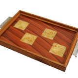 Plateau en bois et verre