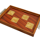 Wooden and glass tray