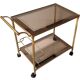 Belgo Chrom serving trolley in gold metal from the 60s/70s