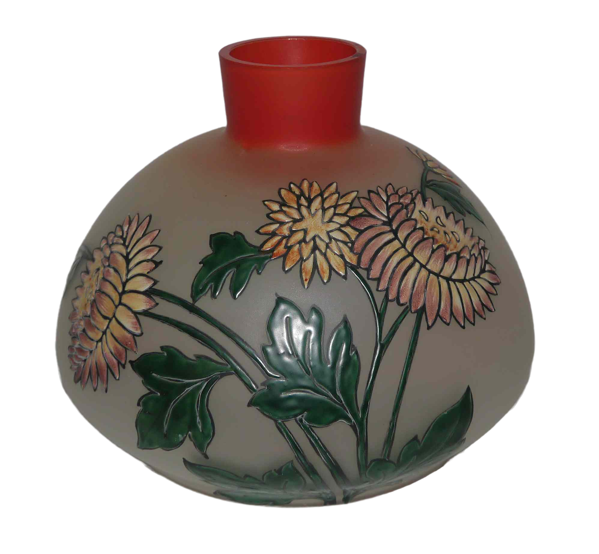 Art nouveau vase in enamelled glass