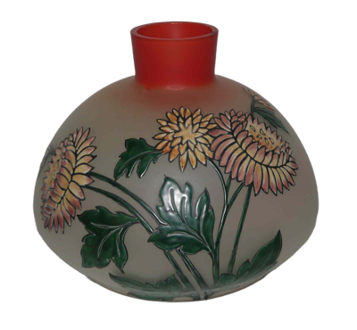 Vase art nouveau en verre émaillé