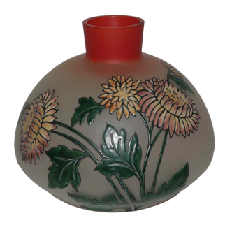 Vase art nouveau en verre émaillé