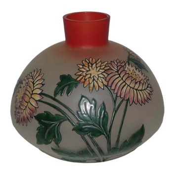 Vase art nouveau en verre émaillé