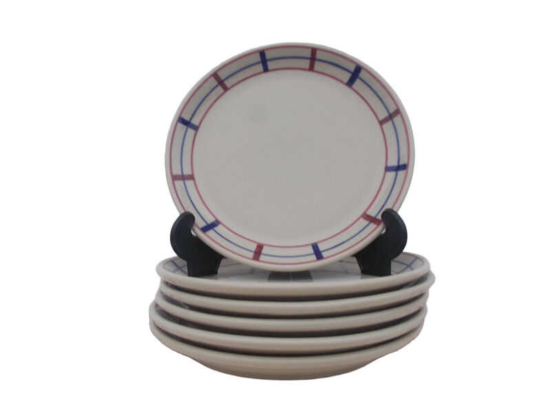 6 assiettes desserts basque en grès décor amatxi