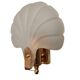 Shell-shaped wall lamp in frosted glass and vintage brass