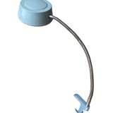 Workshop lamp on ringed metal hose