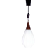 Suspension scandinave teck et verre opalin