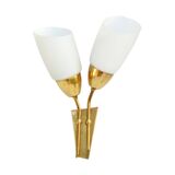 hollywood regency double wall lamp Kamenicky Senov, Czechoslovakia, 1970s