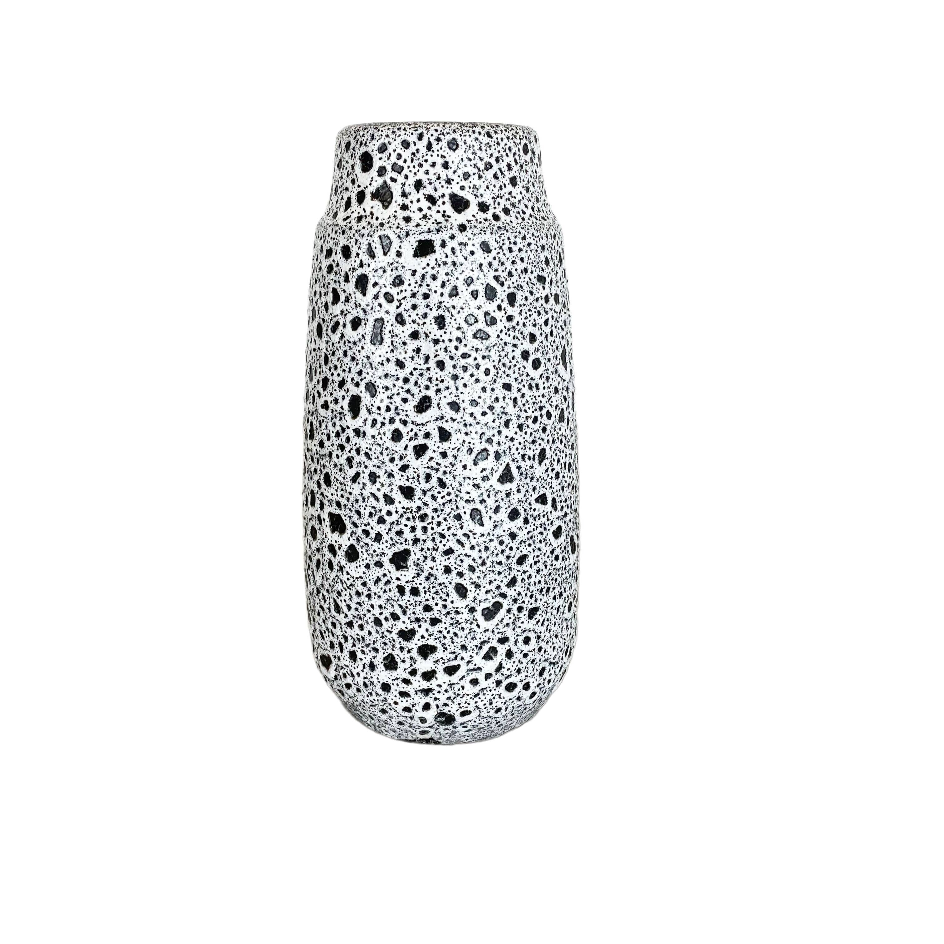 Pottery super white color fat lava multi-color vase scheurich germany wgp, 1970