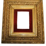 Frame XIX gilded stucco wood decoration acanthus leaves painting painting