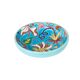 Round cup turquoise blue Art Deco Emaux de Longwy 1950