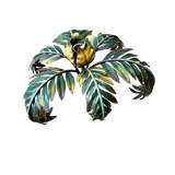 Palm leaf chandelier in painted sheet metal, 1970s