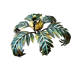 Lustre feuilles de palmier en tôle peinte, années 1970