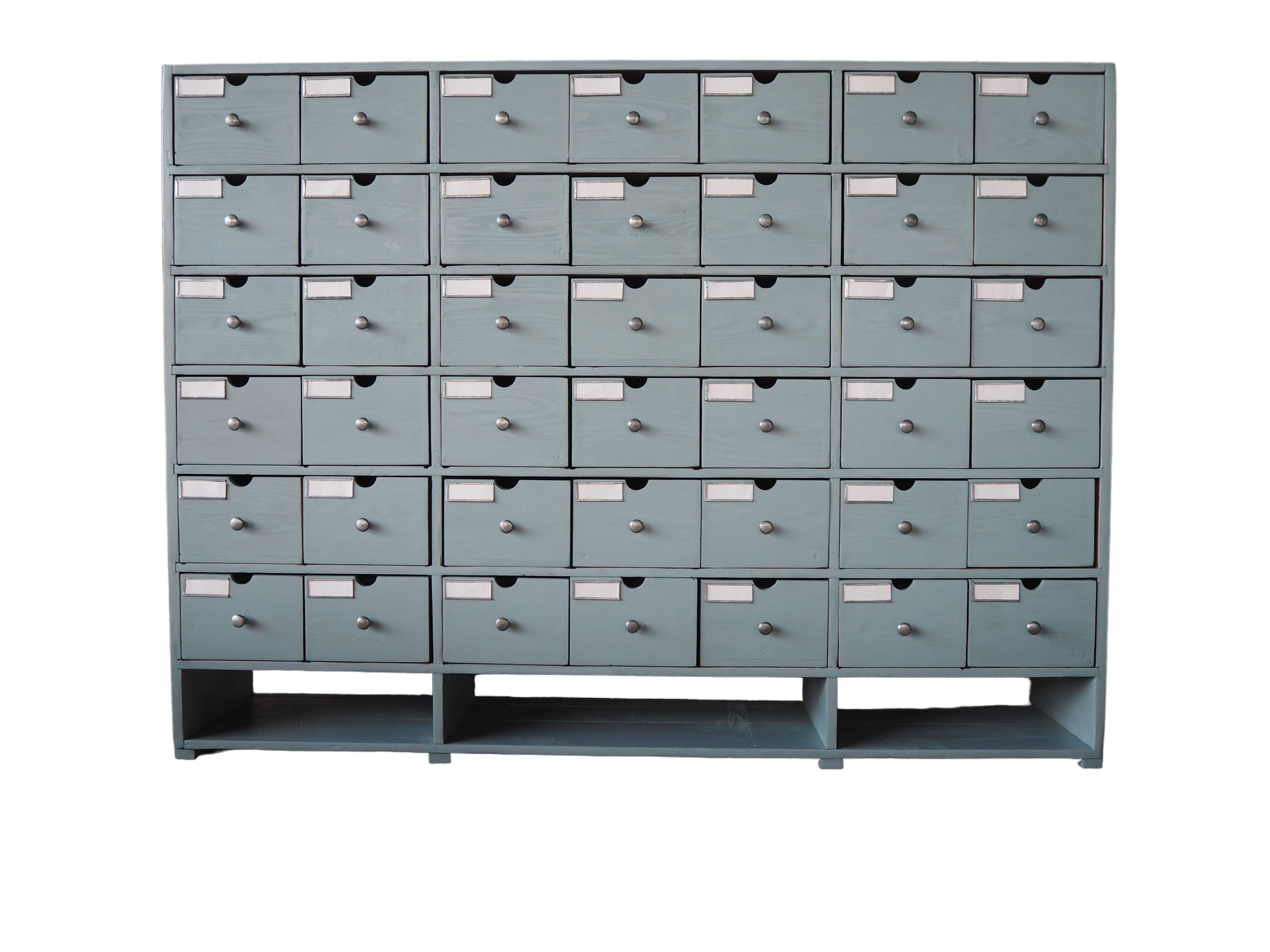 Vintage industrial wooden chest of drawers