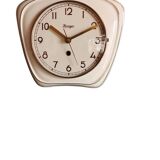 Vintage ceramic clock silent wall clock "Kieninger golden cream"
