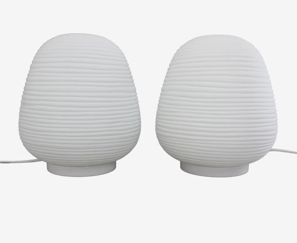 Paire de lampes de table en verre italien