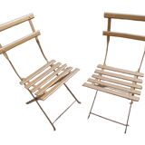 Paire de chaises pliante de jardin ou de bistrot ancienne