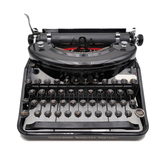 Underwood noiseless portable black revised typewriter, USA