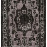 Hand-knotted antique turkish 1970s 150 cm x 291 cm black carpet
