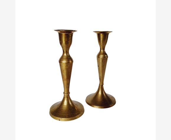 Lot de 2 bougeoirs en laiton