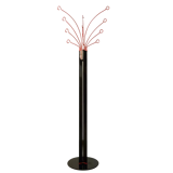 Coat rack on foot metal red and black 12 branches, 80s