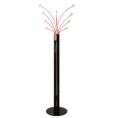 Coat rack on foot metal red and black 12 branches, 80s