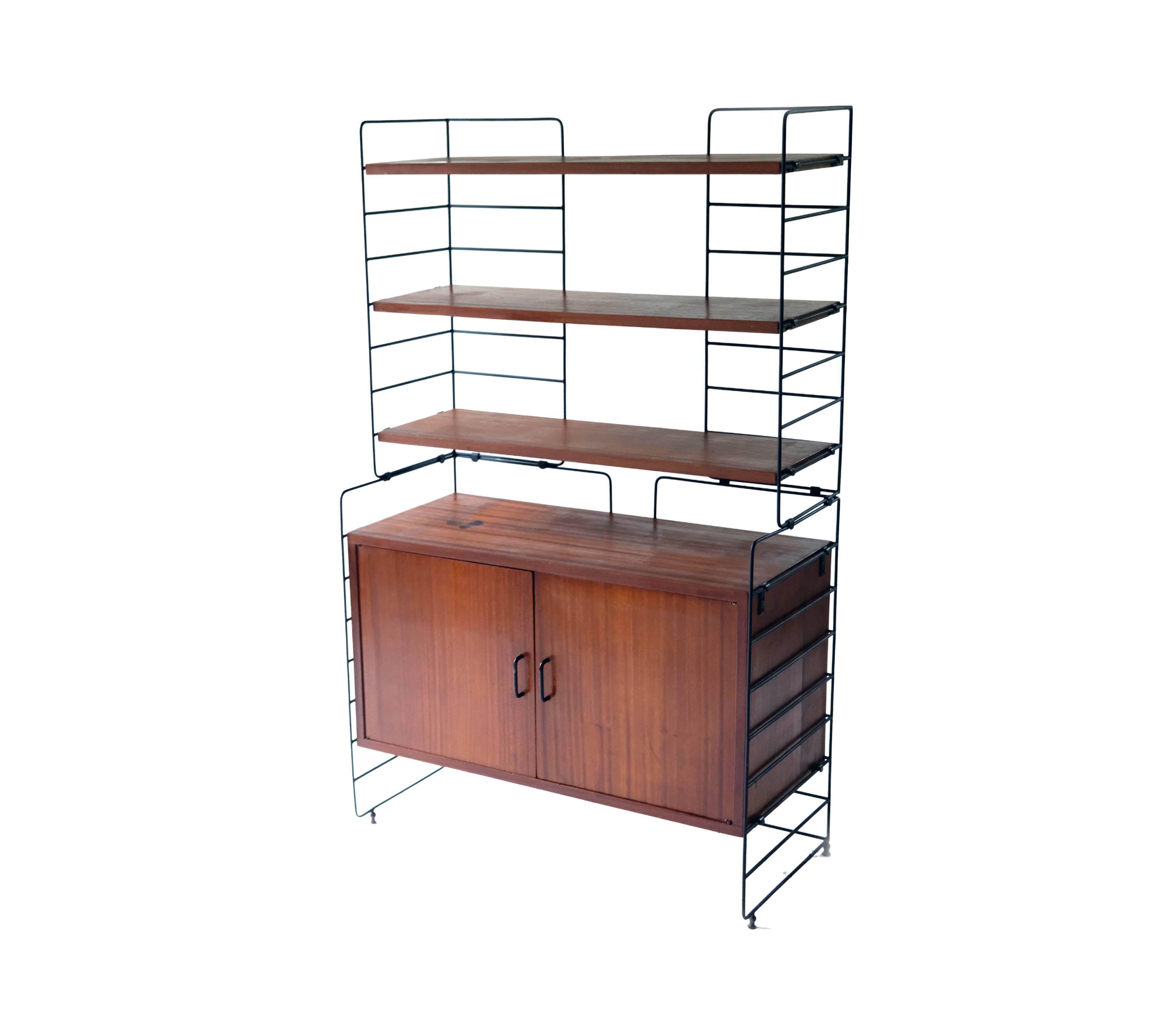 Danish free standing string shelfs, Denmark, 1960's