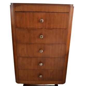 High chest of drawers art deco mahogany