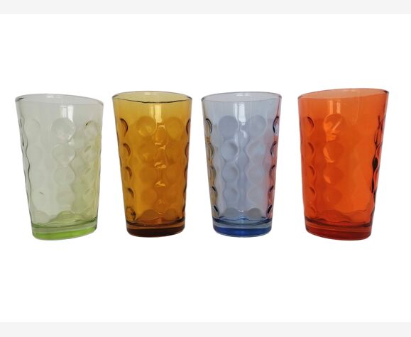 4 verres vintage années 70